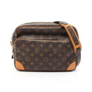 Louis Vuitton Nile Shoulder Bag Leather Monogram Brown
